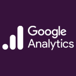 logotipo de google analytics sobre fondo morado oscuro