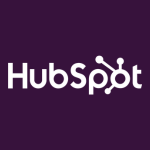 logotipo de hubspot sobre fondo morado oscuro