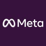 logotipo de meta sobre fondo morado oscuro